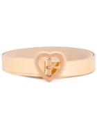 Love Moschino Heart Buckle Belt, Women's, Size: 95, Grey, Polyester/polyurethane/viscose