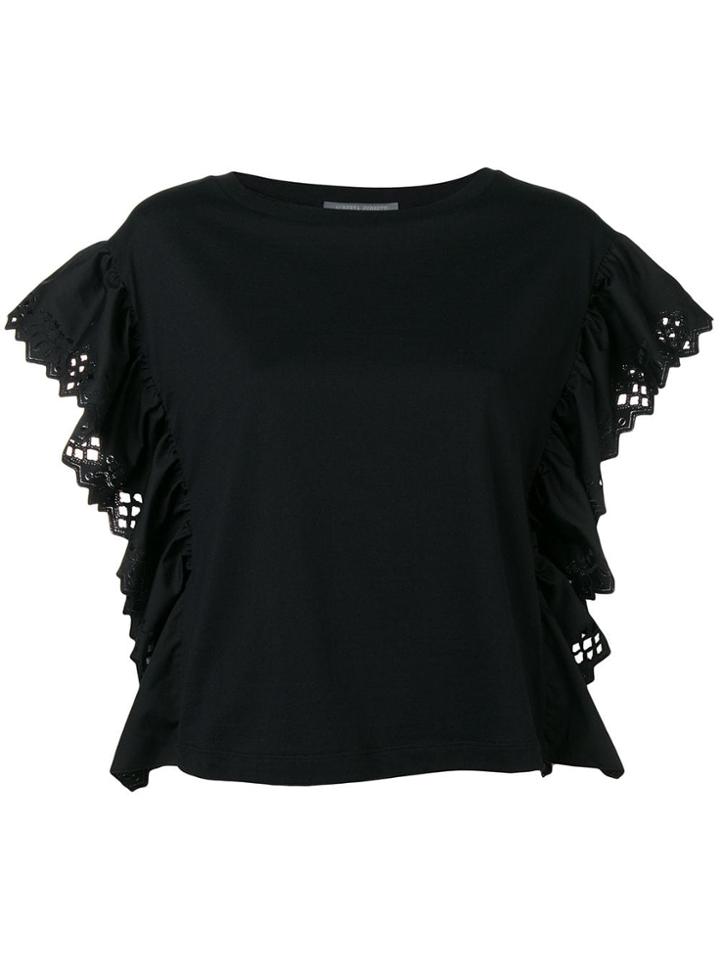 Alberta Ferretti Ruffle Sleeve Blouse - Black