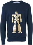 Lc23 - Robot Print Sweatshirt - Men - Cotton - L, Blue, Cotton