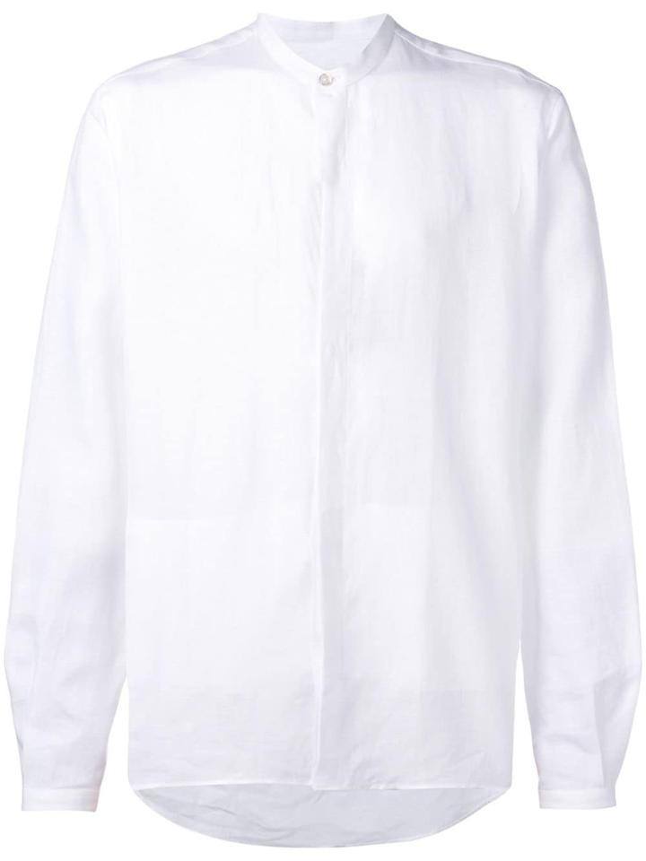 Canali Mandarin Collar Shirt - White