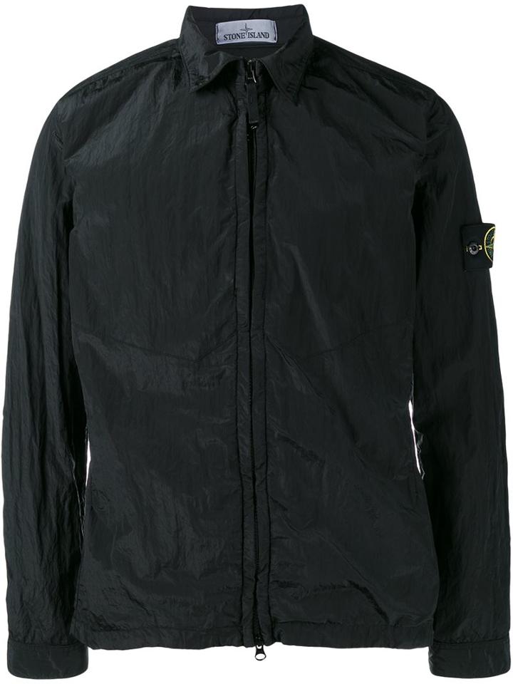 Stone Island Logo Badge Zip-up Jacket