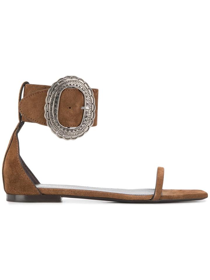 Saint Laurent Loulou Sandals - Brown