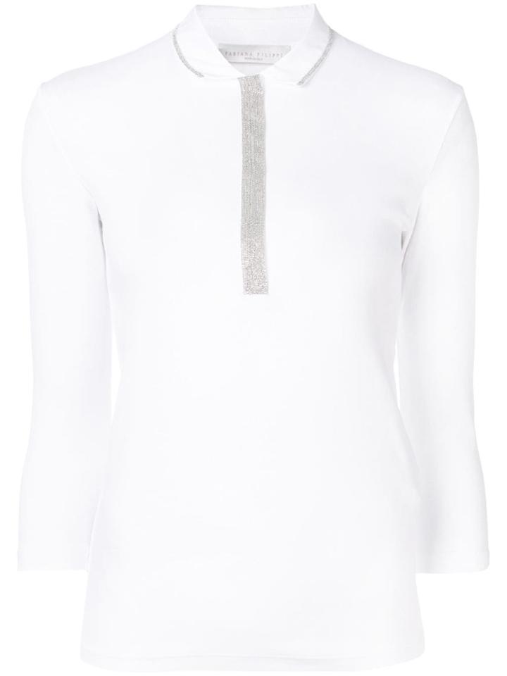 Fabiana Filippi Bead-embellished Knitted Top - White