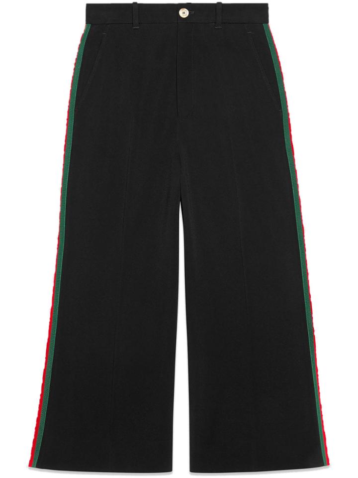 Gucci Viscose Culotte Pant With Web - Black
