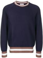 Brunello Cucinelli Contrast Stripe Sweater - Blue