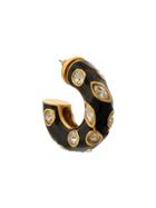 Oscar De La Renta Crystal-embellished Hoop Earrings - Black