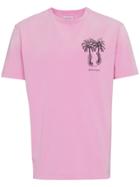 Palm Angels Capture Palm Tree Print T-shirt - Pink & Purple