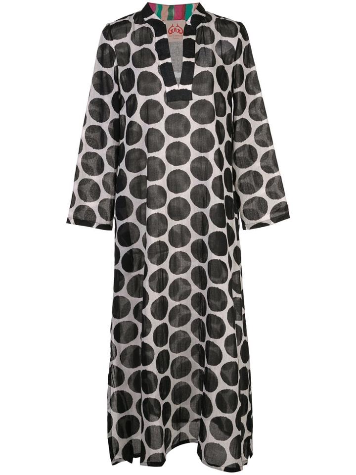 Le Sirenuse Pois Print Tunic Dress - Black