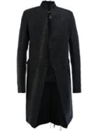 Cedric Jacquemyn Textured Panel Coat, Men's, Size: 48, Black, Cotton/linen/flax/polyester