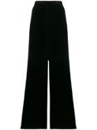 Forte Forte Wide Leg Velvet Trousers - Black