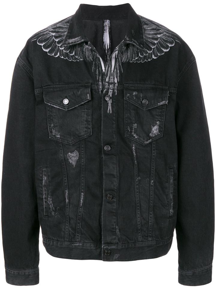 Marcelo Burlon County Of Milan Denim Wing Print Jacket - Black