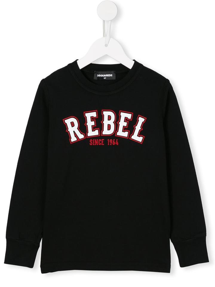 Dsquared2 Kids Rebel Print Sweatshirt, Boy's, Size: 6 Yrs, Black