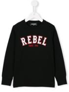 Dsquared2 Kids Rebel Print Sweatshirt, Boy's, Size: 6 Yrs, Black