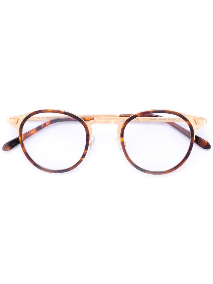 Retrosuperfuture - Tortoiseshell Round Frames - Men - Acetate/metal - One Size, Nude/neutrals, Acetate/metal