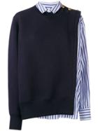 Sacai Striped Shirt Sweater - Blue