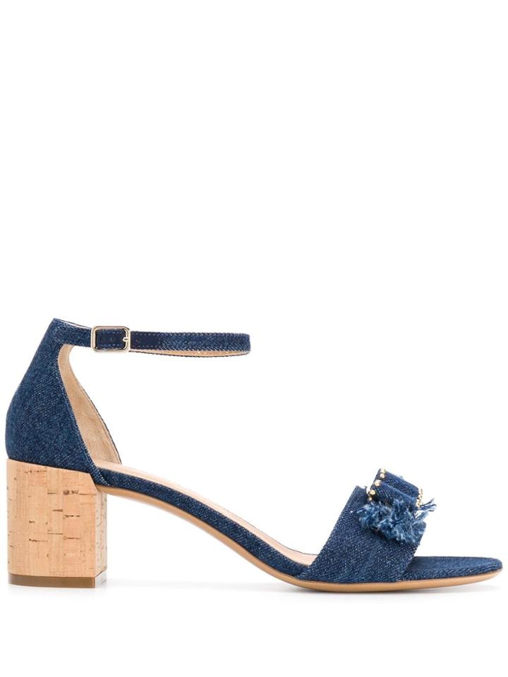 Salvatore Ferragamo Gavina Denim Sandals - Blue