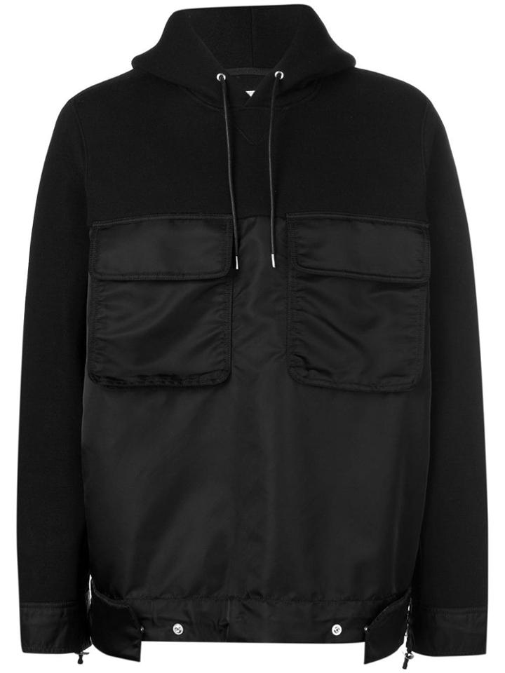 Sacai Contrasting Panel Hoodie - Black