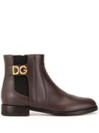 Dolce & Gabbana Monogram Detail Ankle Boots - Red