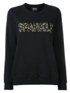 Markus Lupfer 'sparkle' Embellished Sweatshirt, Women's, Size: Medium, Black, Cotton