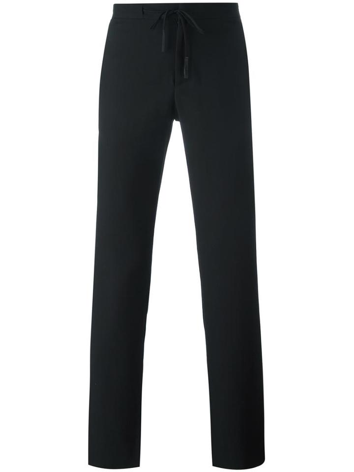 Maison Margiela Flannel Drawstring Trousers, Men's, Size: 48, Black, Wool/cotton