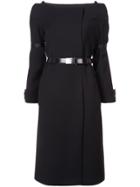 Prada Cashgora Blend Belted Coat - Black