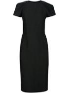 Martin Grant Structured Short Sleeves Dress, Women's, Size: 36, Black, Linen/flax/polyamide