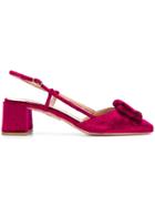 Aquazzura Low Heel Sandals - Pink & Purple