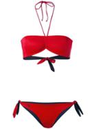 Polo Ralph Lauren - Bandeau Bikini - Women - Nylon/spandex/elastane - L, Red, Nylon/spandex/elastane