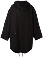 Ann Demeulemeester Blanche Hooded Oversized Coat, Adult Unisex, Size: Xxs, Black, Linen/flax/cotton