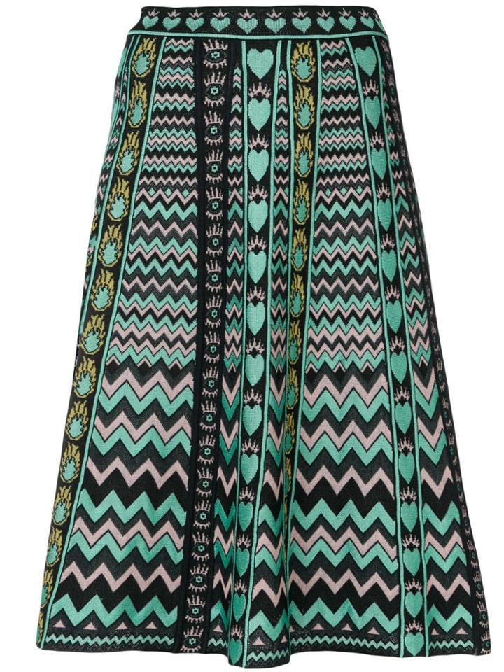 M Missoni Jacquard Knit A-line Skirt - Green