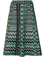M Missoni Jacquard Knit A-line Skirt - Green