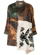 Ermanno Gallamini Panelled Asymmetric Coat - Brown