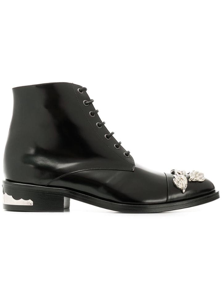 Toga Pulla Polished Lace-up Boots - Black
