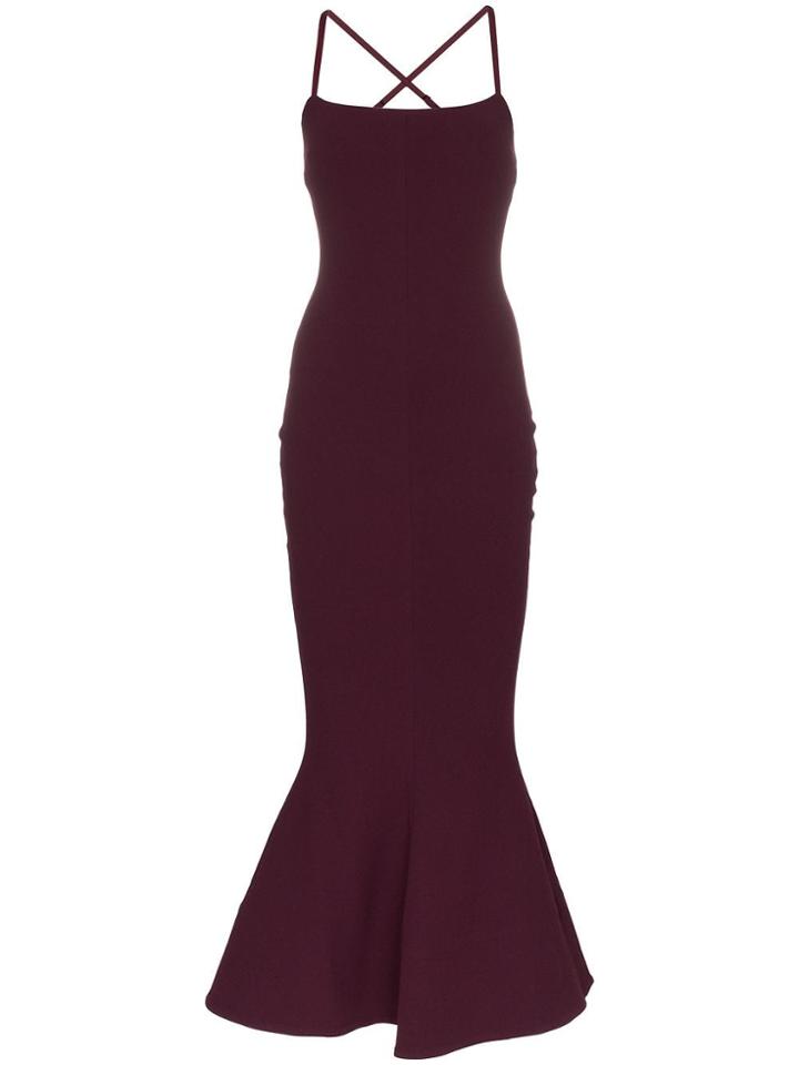 Solace London Verla Fluted Hem Maxi Fldress - Purple
