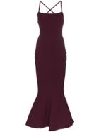 Solace London Verla Fluted Hem Maxi Fldress - Purple