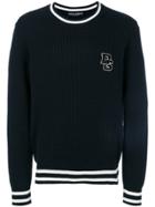 Dolce & Gabbana Ribbed Stripe Hem Sweater - Blue