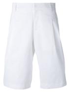 Les Hommes - Pleated Front Shorts - Men - Cotton/elastodiene - 46, White, Cotton/elastodiene