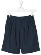 Paolo Pecora Kids Pleated Shorts - Blue