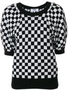 Msgm Checkered Knit Sweater - Black