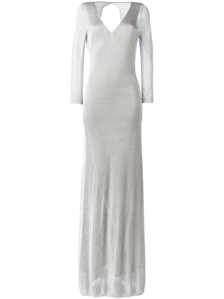 Dsquared2 V-neck Gown, Women's, Size: Small, Grey, Polyester/viscose