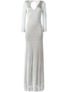 Dsquared2 V-neck Gown, Women's, Size: Small, Grey, Polyester/viscose