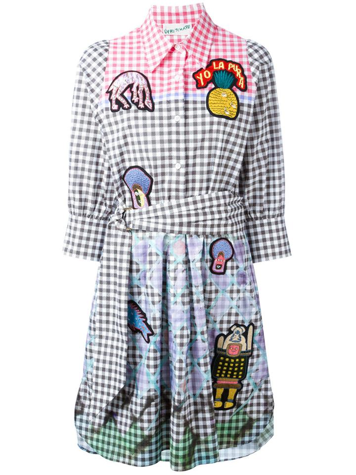 Peter Pilotto Embroidered Patch Checked Dress - Multicolour