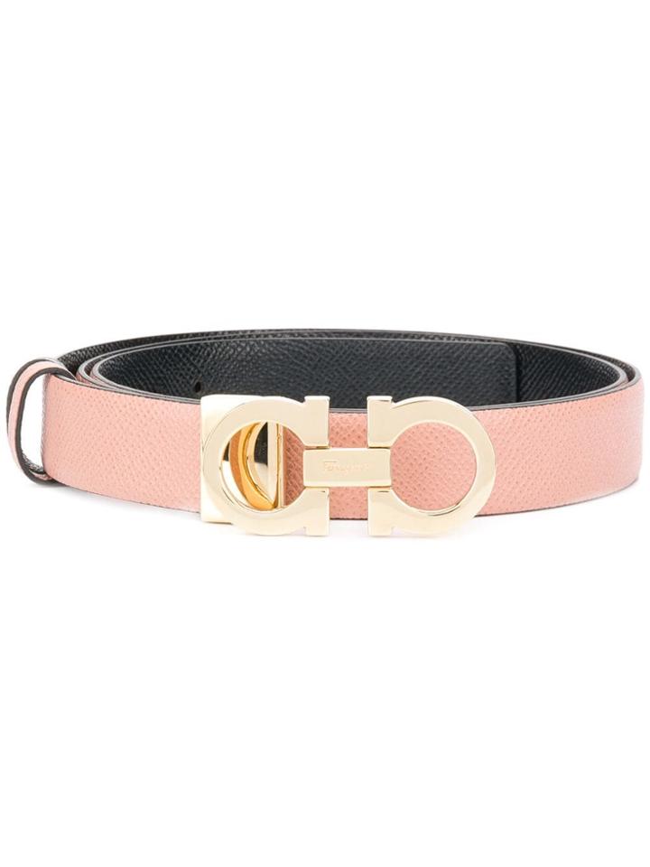 Salvatore Ferragamo Skinny Gancini Belt - Neutrals