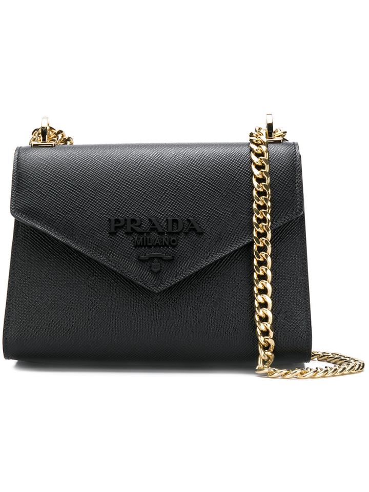 Prada Flap Shoulder Bag - Black