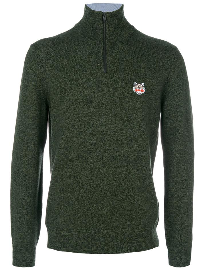 Kenzo Zip Turtleneck Jumper - Green