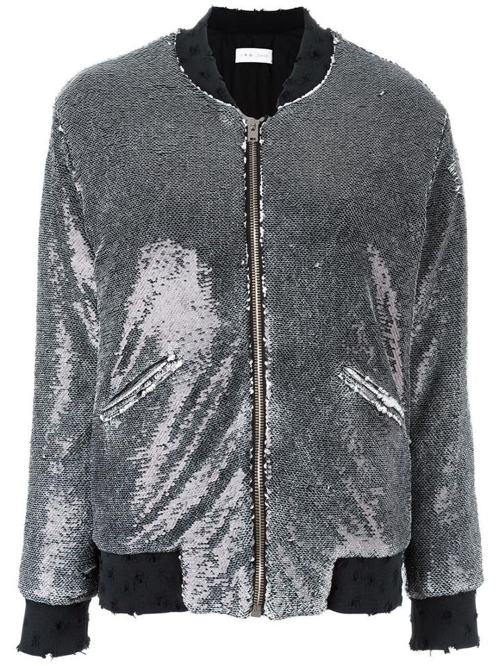 Iro Sequinned Bomber Jacket, Women's, Size: 36, Black, Cotton/polyester/viscose