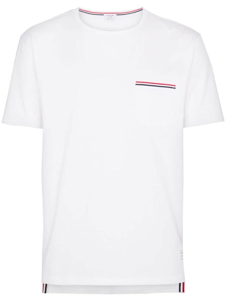 Thom Browne Rwb Pocket Trim Short-sleeve Tee - White