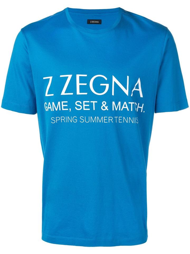 Z Zegna Logo Patch T-shirt - Blue