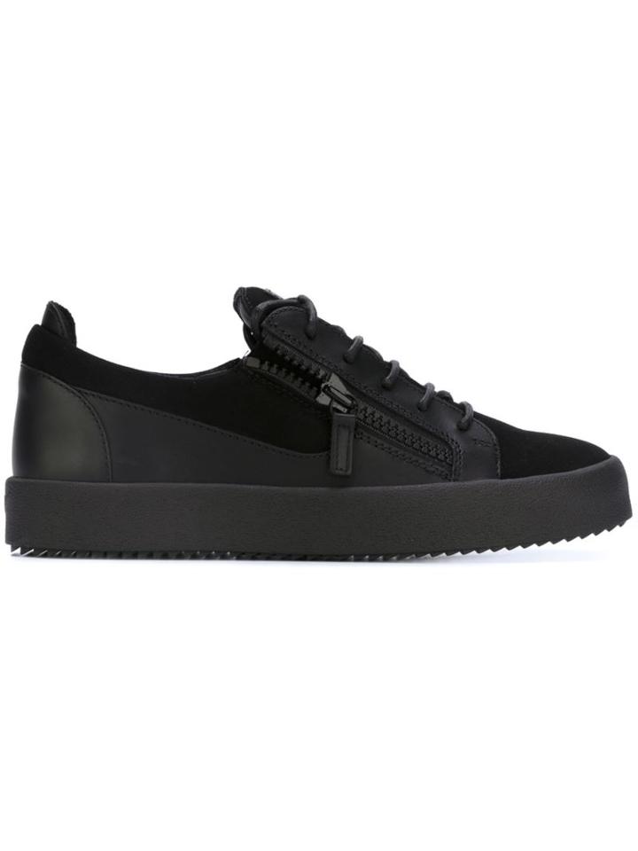 Giuseppe Zanotti Design Frankie Low-top Sneakers, Men's, Size: 43, Black, Leather/suede/rubber