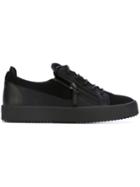 Giuseppe Zanotti Design Frankie Low-top Sneakers, Men's, Size: 43, Black, Leather/suede/rubber